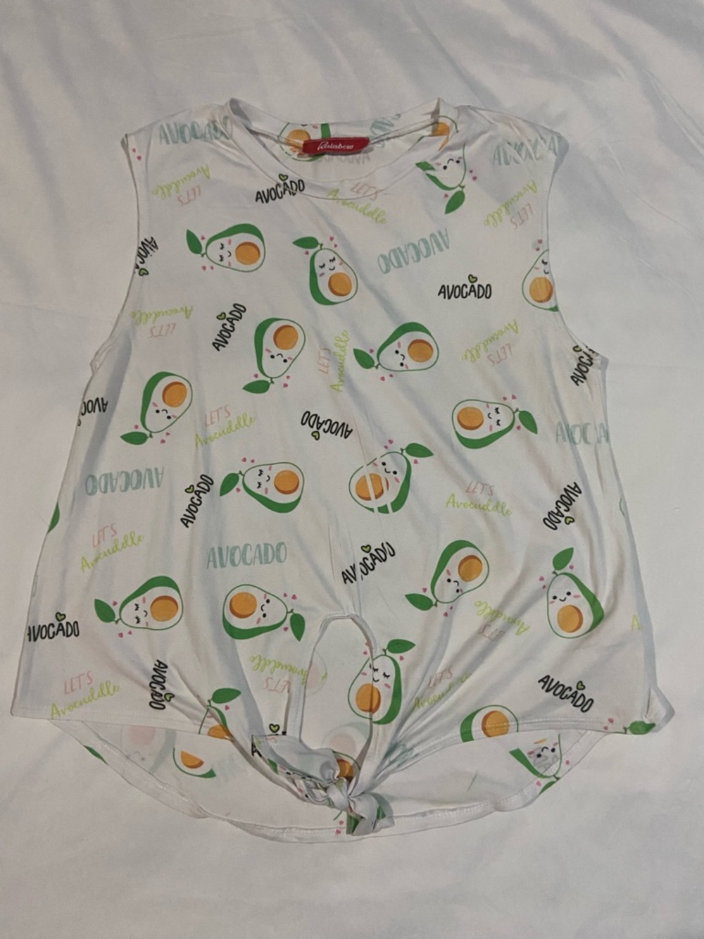 Avocado Print Tie-Front Tank Top